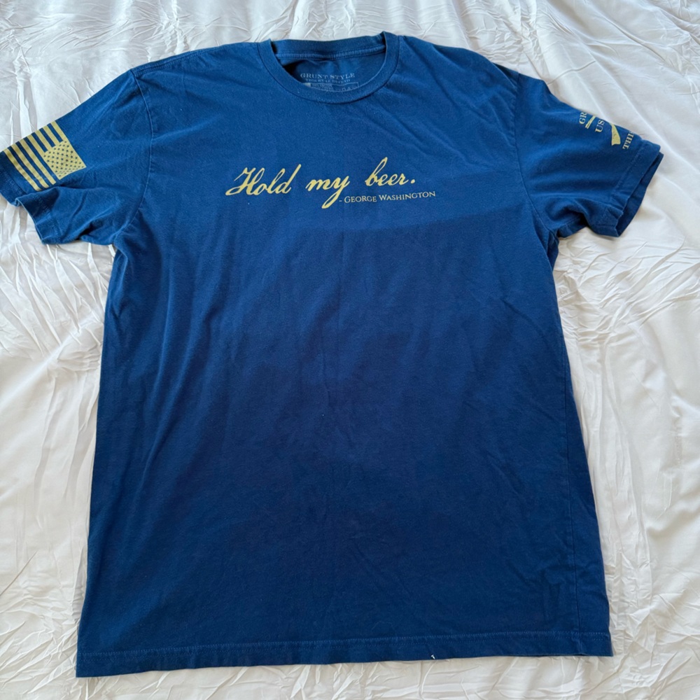 Grunt Style Blue T-Shirt with Yellow Accents